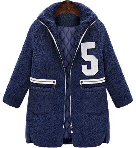 (イイネショップ) eeNeshop ナンバリング ワッペン フリース ボア コート