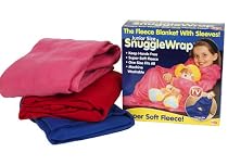 Kids Luxury Snuggie Blanket Snug Fleece Rug with Sleeves - COLOUR = Blue