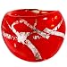 Handmade Red Silver Graffiti Glass Ring