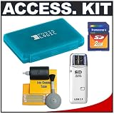 Transcend 2GB SecureDigital (SD) Memory Card with USB 2.0 Card Reader + Universal Memory Card Case + 5-Piece Cleaning Kit