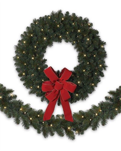 36 in. Mountain Mixed Pine Artificial Christmas Wreath - Prelit