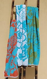 DreamSacks Inc. - Beach Towel 70% Bamboo 30% Organic Cotton Lilypad, 1 towel