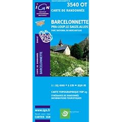 Top25 3540OT ~ Barcelonnette, Pra-Loup, Le Sauze, Allos carte de randonn�e avec une r�gle gradu�e gratuite (Top 25)