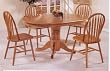 Nostalgia Oak Finish Pedestal Table/Arrow Back Chair