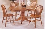 Nostalgia Oak Finish Pedestal Table/Arrow Back Chair