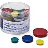 Officemate Heavy Duty Magnets, Assorted Sizes and Colors, 30 per Tub (92501)