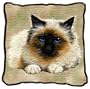 Birman Cat Woven Lap Square (Throw Blanket)
