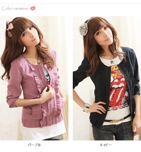 (ゴールドジャパン)Goldjapan ジャケット 春 ノーカラー ジャケット ジップアップ ジッパー シングル ７分袖