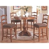 5pc Round Counter Height Dining Table and 4 High Chairs Set by visiondecor Furniture