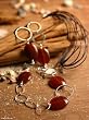 Carnelian long necklace, 'Sweet Love'
