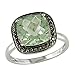 10K White Gold 1/10 ctw Black Diamond and Green title=