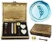 MNYR Vintage Feather Elegant Wooden Box Wax Seal Sealing Stamp Wedding Invitations Gift Stationary Envelope Embellishment Custom Wax Seal Sticks Wooden Handle Melting Spoon Heart Candle Gift Box Set