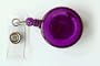 ID Badge Reel, Translucent Purple, 30'' Retractable Nylon Cord, Metal Slide Belt Clip, Sold Individually