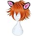 BERON New Arrival Cool Boy Men's Original Design Cosplay Costume Party Short Layered Wig With Wig Cap (Orange Brown/Ears Not Include)