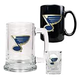 St. Louis Blues 15oz Tankard, 15oz Ceramic Mug & 2oz Shot Glass Set - Primary Logo NHL Hockey