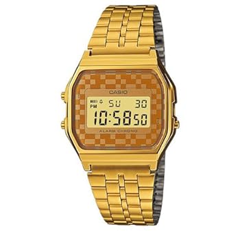 Casio #A159WGEA-9A Men's Vintage Gold Tone Chrongoraph Alarm LCD Digital Watch