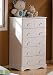 Princess Collection White Finish HardWood Bedroom Chest Dresser w/6 Drawers