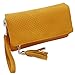 b.m.c BMC Womens PU Leather Triple Compartment Zipper Tassel Fashion Clutch Handbag