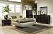 Contemporary Upholstered & Cappuccino Platform 4PC Queen Size Bedroom Group
