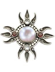 Pearl and topaz brooch pendant, Four Winds