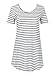 Persun Women Monochrome Stripe Short Sleeve Shift Dress White Small, White, Small