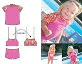 Surfer Girl, UPF50+ UV protective 3-Piece swimsuit with sunshirt (aka rashguard), shorts and reversible bikini top