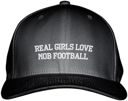 Real Girls Love Mob Football Sport Embroidered Adjustable Structured Hat Cap
