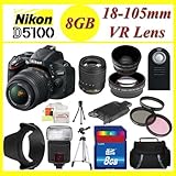 Nikon D5100 Digital SLR Camera with Nikon 18-105mm f/3.5-5.6G ED VR AF-S DX ....