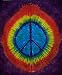 Jumbo Tye Dye Peace Sign Tapestry Wall Hanging Image