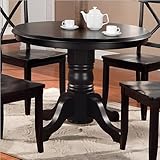 Pedestal Dining Table in Black Finish