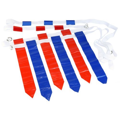 WYZworks 36 Flags & 12 Belts - Velcro Flag Football Set - 18 Red Flags & 18 Blue Flags