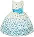 Floral Spring Easter Flower Girl Dress in Fuchsia Aqua Orange 2-12.