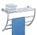Wenko 18235100 Wandregal Pescara Magic-Loc - Befestigen ohne Bohren, Ablage, 3 Handtuchstangen, Chrom, 56 x 46 x 21.5 cm