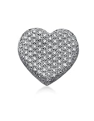 14K Gold Pave set Diamond Heart Pendant (1.21 cttw, F - G Color, SI2 Clarity)