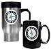 Seattle Mariners MLB Stainless Steel Travel Mug & Black Ceramic Mug Set - Primary Logo by Great American Products