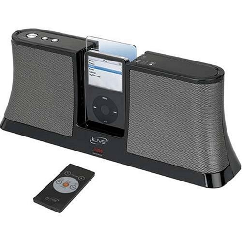 iLive ISPK2806BLK iPod Speakers with Remote Control Dock for iPod Black