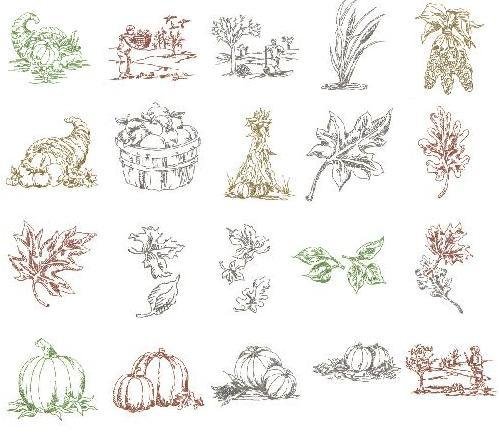 Brother Babylock Embroidery Machine Card AUTUMN 