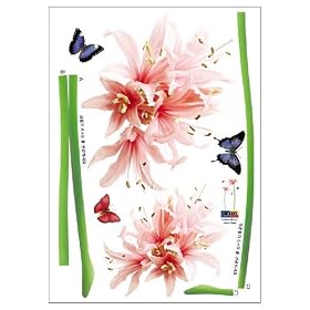 Easy Instant Decoration Wall Sticker Decal - Giant Flower Sprouts and Butterflies