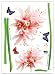 Easy Instant Decoration Wall Sticker Decal - Giant Flower Sprouts and Butterflies