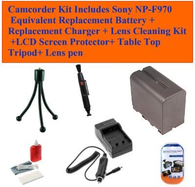 Sony Dsr-pd100a, Gv-a500, Gv-a500e, Gv-d200 Camcorder Kit Includes Sony Np-f970 Equivalent Replacement Battery + Replacement Charger + Lens Cleaning Kit + LCD Screen Protector+ Table Top Tripod+ Lens Pen