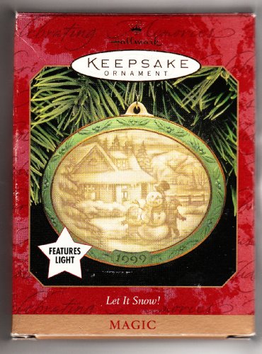 Hallmark Lighted Fine Porcelain Christmas Ornament Let It Snow 1999