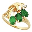 14K Yellow Gold Tsavorite and Diamond Ring