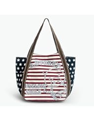 Sports: [Red Smile Pig] Canvas Shoulder Tote Bag - Blancho Bedding