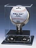 Single Softball Display Case with Gold Risers