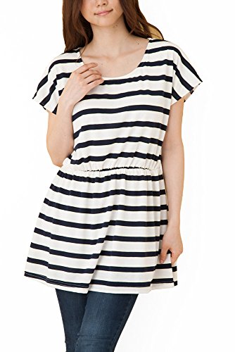 (Goldjapan)ゴールドジャパン 大きいサイズ レディース ボーダー柄 マリン ワンピース カットソー Tシャツ ロング ロング丈 半袖 半そで 七分袖 7分袖 チュニック Aライン フォーマル パーティー ドレス 結婚式 二次会 入学式 入園式 カジュアル エレガント きれいめ ワンピ maru-81348ll