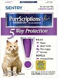 Sentry PurrScriptions Plus Flea and Tick Squeeze-On for Cats and Kittens 5-Pound and Over