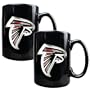 NFL Atlanta Falcons Two Piece Black Ceramic Mug Set - Primary Logo