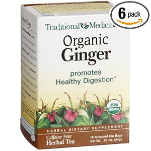Traditional Medicinals Organic Ginger Herbal Tea, 16 Count Wrapped Tea Bags (Pack of 6) Traditional Medicinals Organic Ginger Herbal Tea, 16-Count Wrapped Tea Bags (Pack of 6)