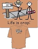 Pet Supplies : Life is Crap Humorous Skateboarding T-Shirt ... Medium