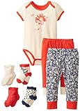 PACT Unisex-Baby Infant Organic Cotton Baby Watermelon Butterfly 3 Piece Set with Socks, Multi, 18-24 Months